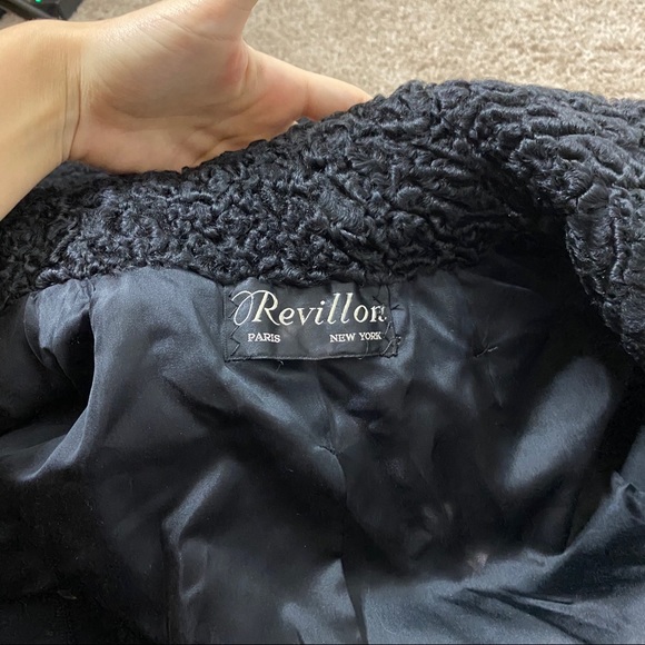 Revillon Black Curly Persian Lamb Fur Coat - Picture 10 of 13
